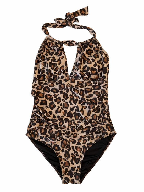 Aqua Eve Other - Aqua Eve Leopard Halter One-Piece Swimsuit - Brown